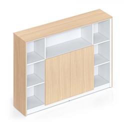 FNX CASA SHELVING STORAGE Wall Unit Credenza Oak n White 1800W x 400D x 1250mmH